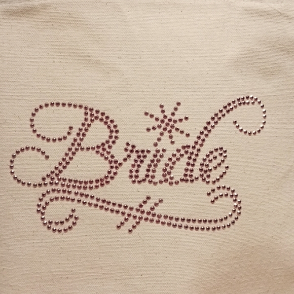 Bride natural cotton canvas tote bag - Picture 2 of 7